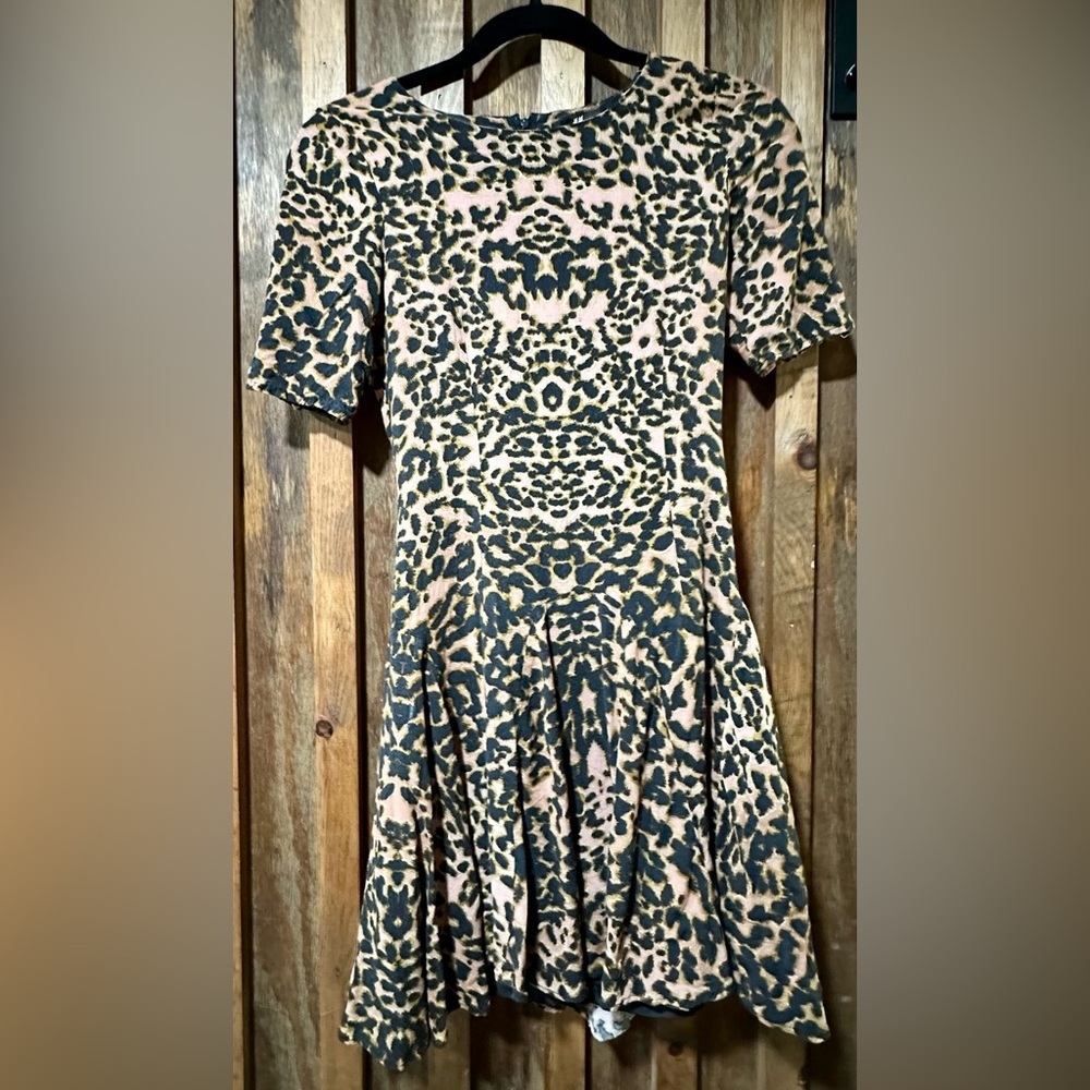 H&M Leopard Print Mini Dress Size 2